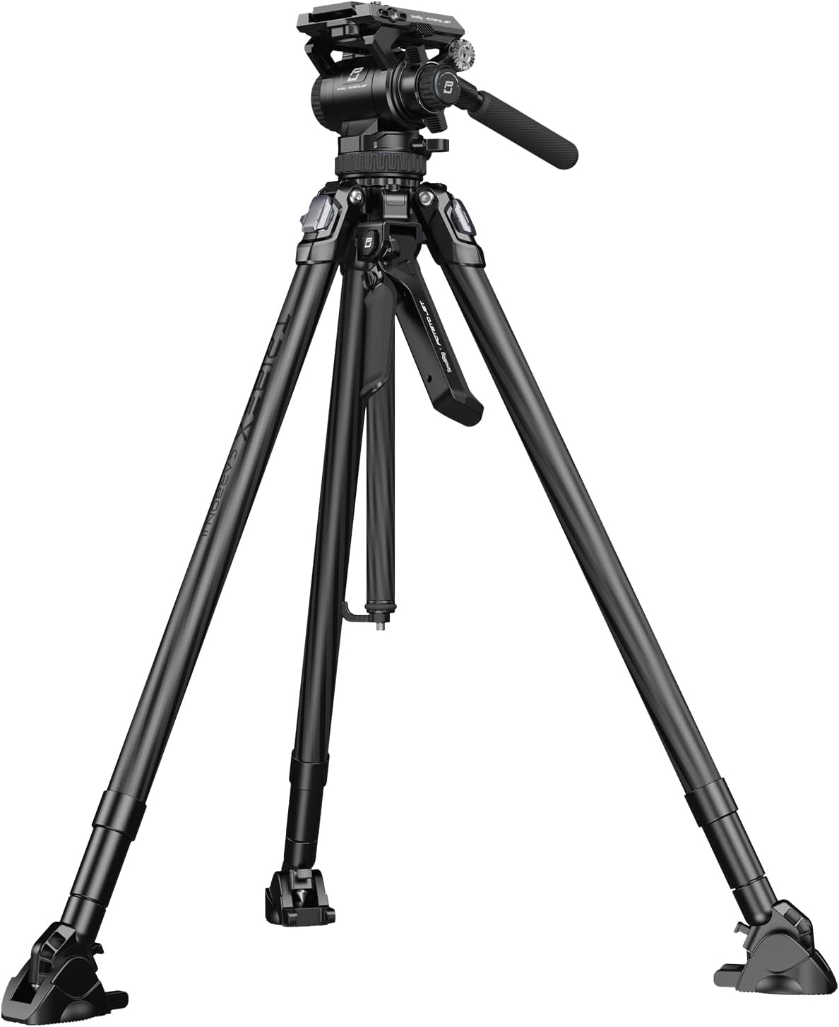 SMALLRIG Tribex II 5755 trípode de vídeo - Fibra de carbono con altura de 27 a 168 cm - Cabeza fluida de 4 pasos - Sistema hidráulico con contrapeso para cámara