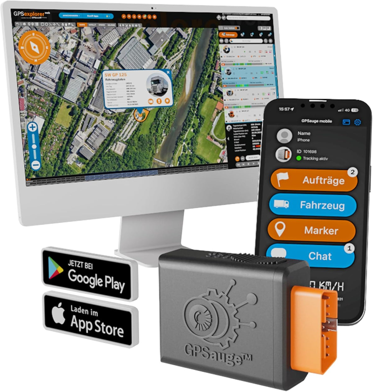 Rastreador GPS OBD para vehículos - Telemetría y localización mediante GPS y GSM - Incluye BLE TAG cable y licencia de 1 año - Aplicación de conductor y software de gestión