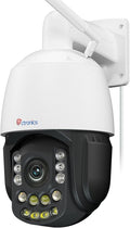 Ctronics 870C - Cámara PTZ exterior 4K con zoom óptico 30 aumentos - Visión nocturna hasta 180 m y seguimiento automático - WiFi doble banda detección IA y almacenamiento TF