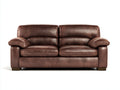 Sofás 2 plazas piel sintética 175x88x82 cm - marrón oscuro - diseño acolchado moderno