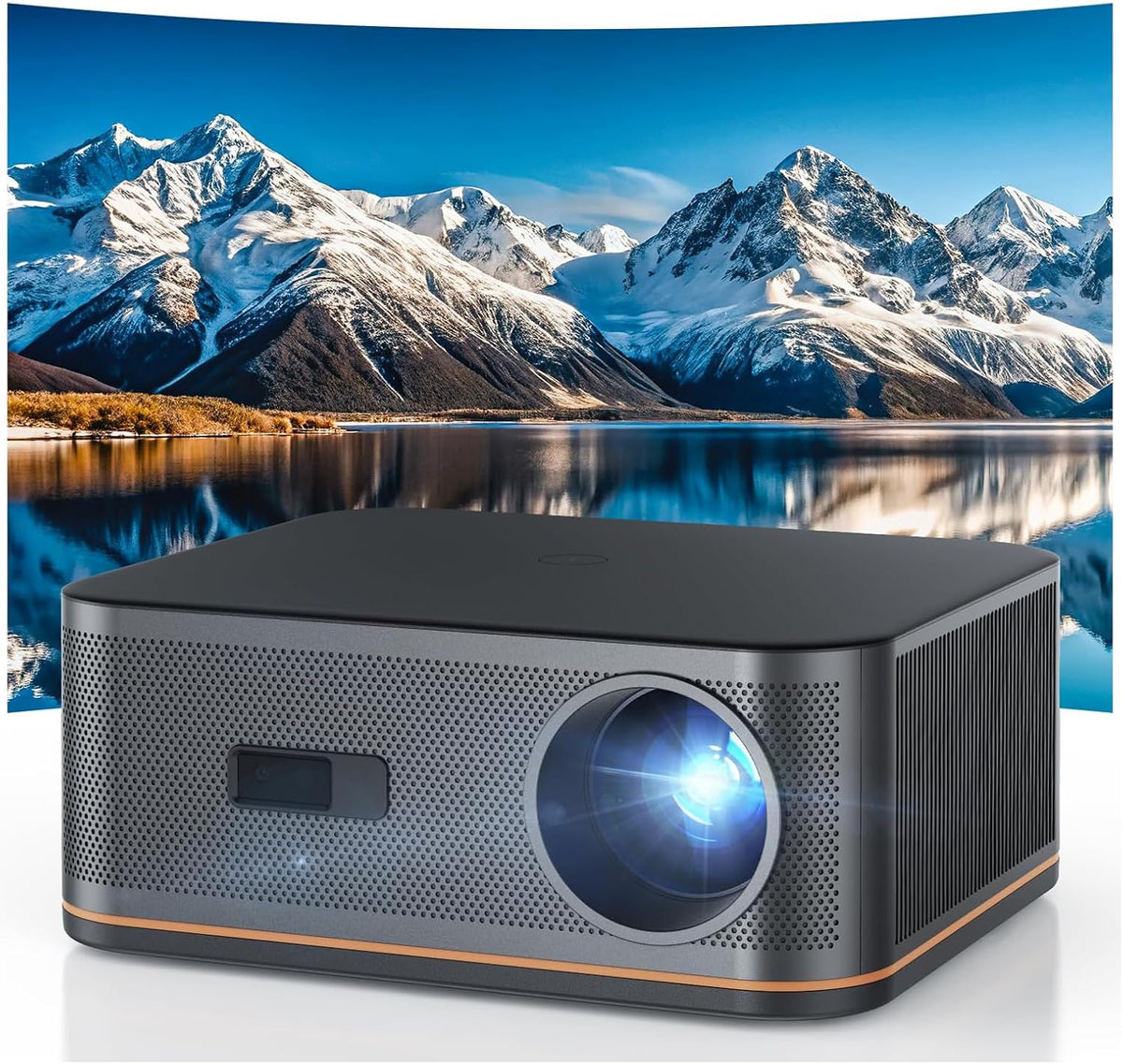 HAPPRUN proyector compatible con 4K - Full HD 1080p y brillo de 1500 ANSI - Pantalla de hasta 300 pulgadas y zoom al 50 por ciento - WiFi 6 Bluetooth 5.2 autoenfoque HDMI y USB