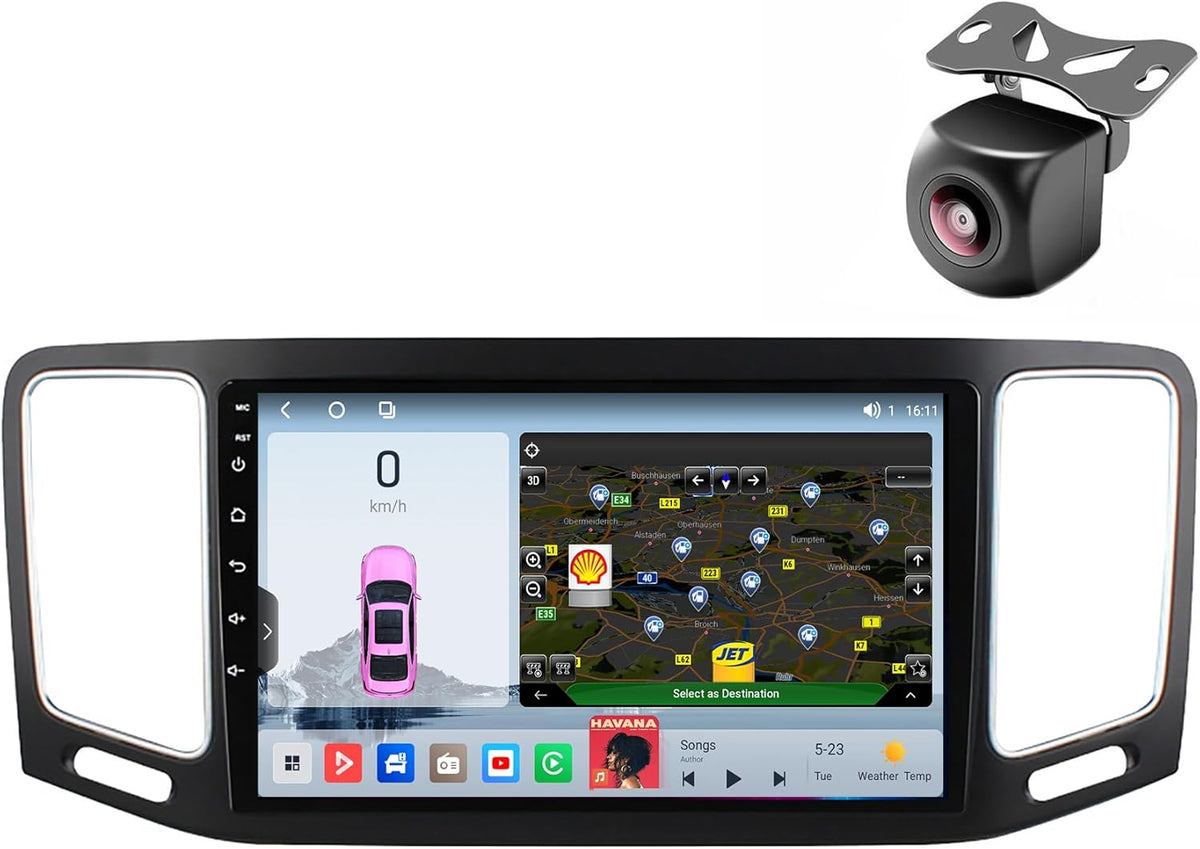 Radio Android 14 para Volkswagen Sharan y Seat Alhambra - Pantalla táctil de 9 pulgadas con 8 núcleos 4 GB RAM y 32 GB - CarPlay 4G Bluetooth WiFi USB - Para modelos 2010 a 2022