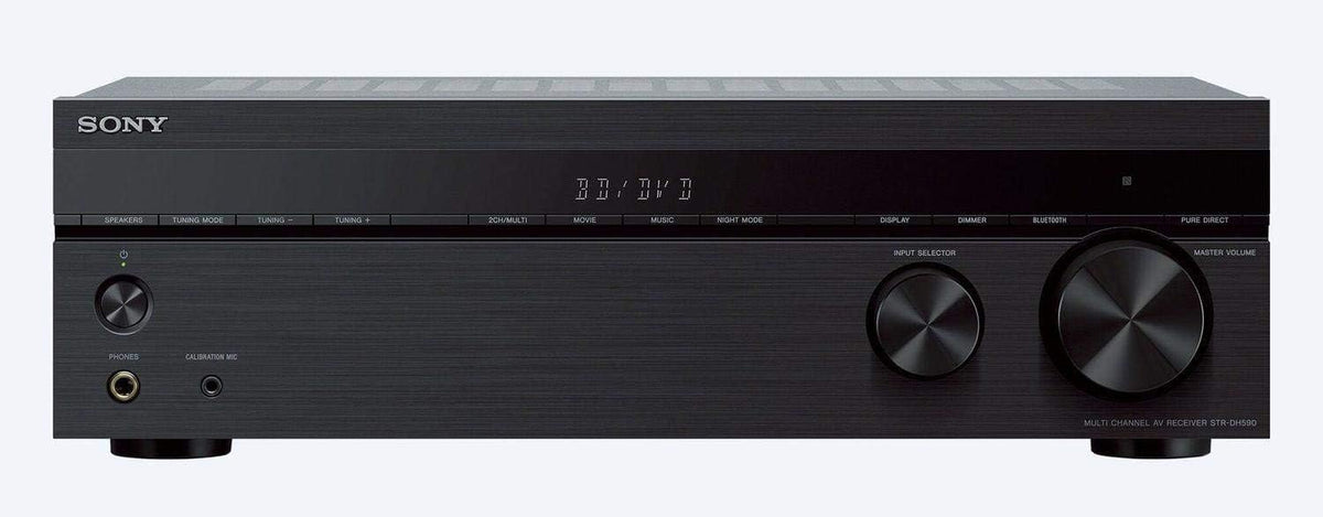 Sony STR DH590 - Receptor AV 5.2 canales con Bluetooth integrado - Transferencia de vídeo 4K y compatibilidad Dolby Vision - Sonido envolvente para cine en casa en color negro