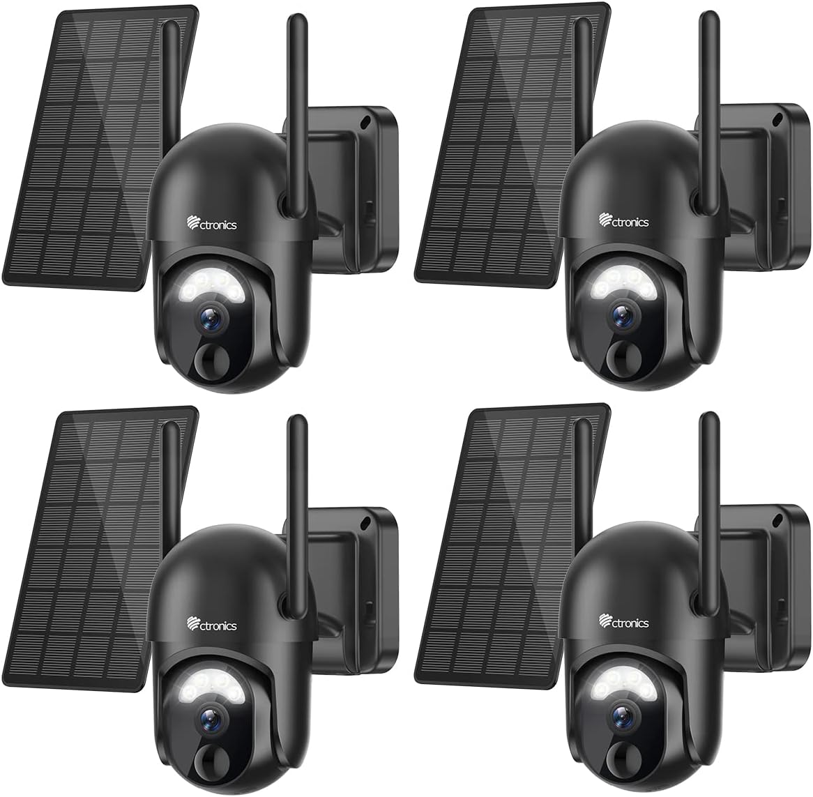Ctronics 670 P4 - Cámara solar WiFi exterior 2K 3 MP con batería - PTZ 360 grados y detección PIR de personas - Visión nocturna en color audio bidireccional e IP66