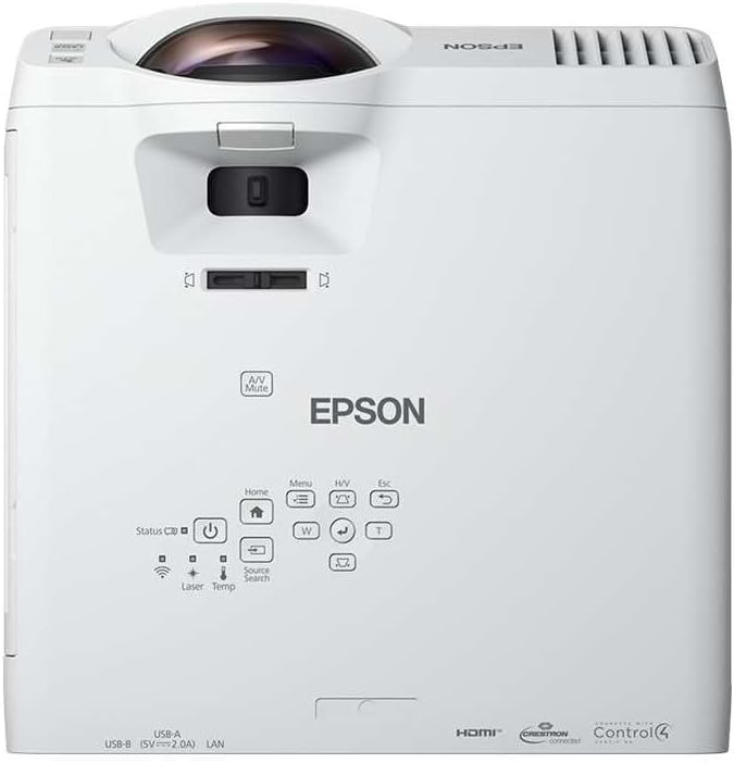 Epson V11HA76080 - Proyector láser para educación con resolución 1280 x 768 - Pantalla LCD y conexión HDMI - Formato de escritorio para montaje en mesa y aulas