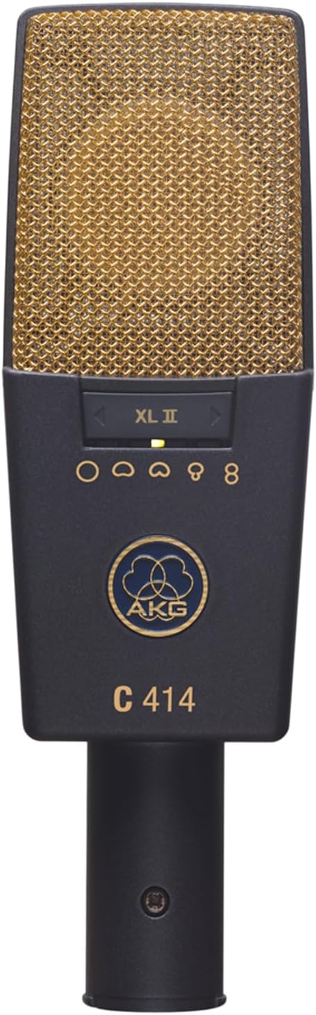 AKG C414 XLII - Micrófono de condensador multipatrón para voces y estudio - Conexión XLR con patrones unidireccional omnidireccional y bidireccional - Para canto transmisión e instrumentos