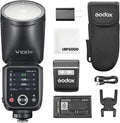 Godox V100 C flash TTL para Canon - Cabeza redonda de 100 W y HSS 1 a 8000 s - Batería de litio de 2980 mAh - Sistema inalámbrico 2,4 GHz y flash externo SU 1