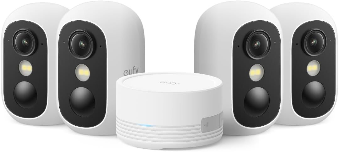 eufy Security eufyCam C35 cámara de vigilancia - Vídeo HD 1080p para exterior e interior - Batería de hasta 180 días y visión nocturna - WiFi y HomeBase 3