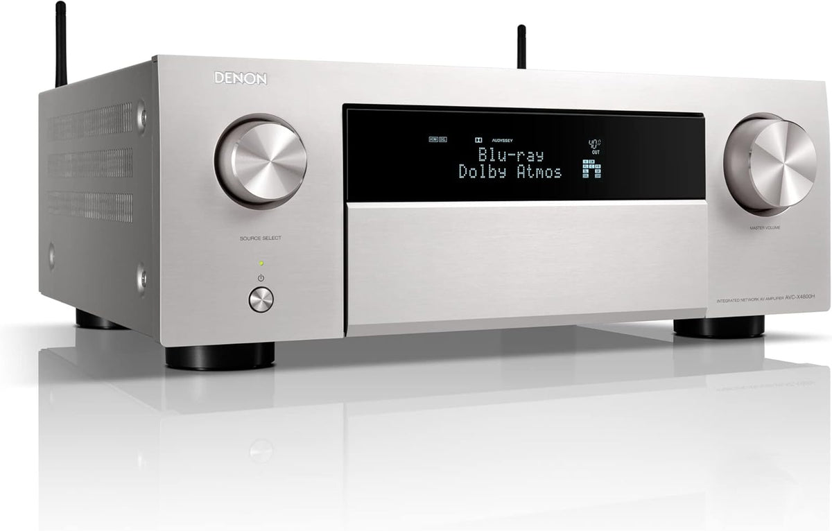 Denon AVC X4800H plata - Amplificador AV 9.4 canales con sonido multicanal - HDMI Bluetooth y control por Amazon Alexa - Para TV consola PC smartphone y cine en casa