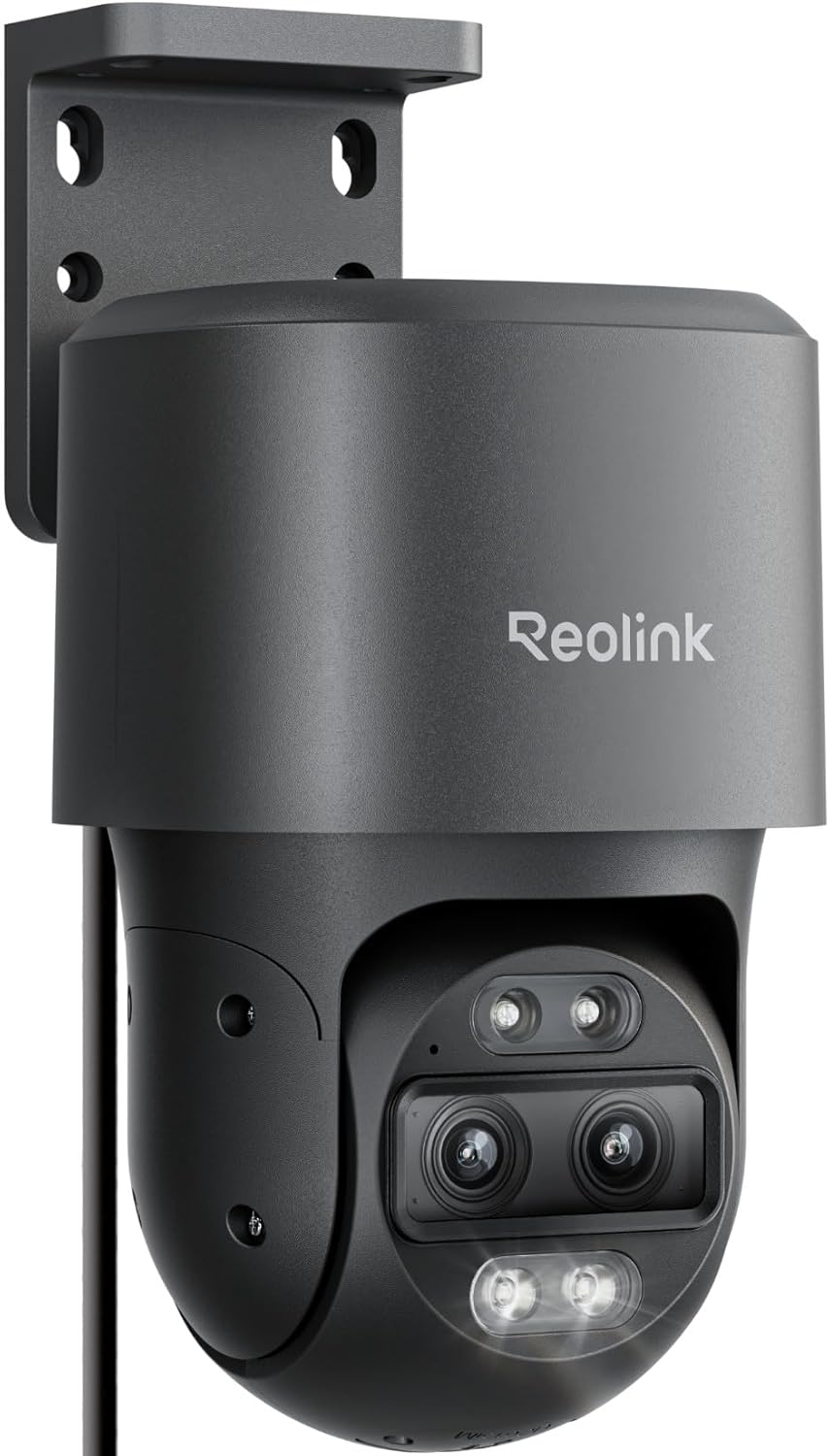 Reolink TrackMix PoE Gris - Cámara PTZ exterior 4K 8 MP de doble lente - Zoom híbrido 6 aumentos con giro 355 grados e inclinación 90 grados - Detección inteligente y seguimiento