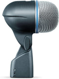 Shure BETA 52A micrófono dinámico para batería - Patrón supercardioide y elemento de neodimio de alta salida - Rejilla de acero y soporte antivibración - XLR para bombo e instrumentos graves