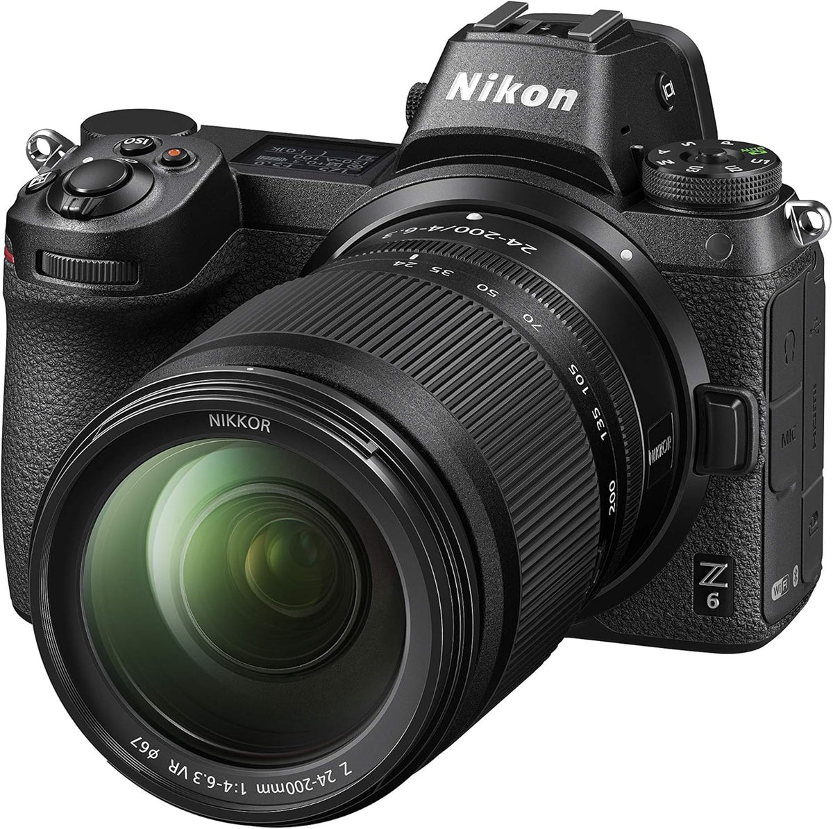 Nikon Z 6II - Cámara mirrorless Full Frame CMOS con kit Z 24 a 200 mm - Zoom óptico 8,3 aumentos y apertura F4 a 6,3 - Montura Nikon Z compatible con objetivos F mediante FTZ