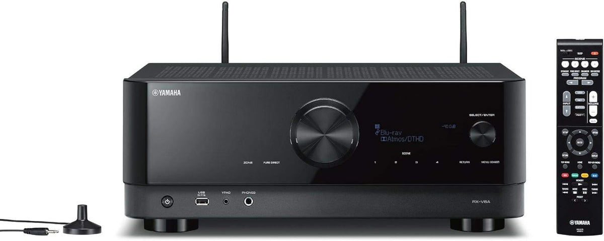 Yamaha RX V6A receptor AV - Sonido envolvente 7,2 con audio DTS - 7 puertos HDMI - Bluetooth WiFi USB y entrada auxiliar