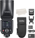 Godox V100N - Flash TTL de 100 Ws para cámaras Nikon - Pantalla táctil HSS 1 a 8000 s y flash auxiliar desmontable - Sistema X 2,4 GHz con batería USB C recargable