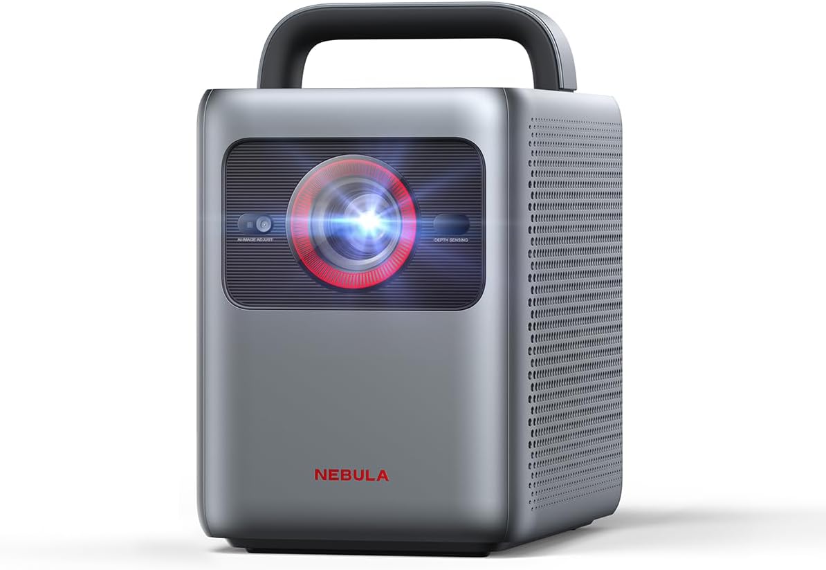 NEBULA Cosmos 4K SE - Proyector inteligente 4K de 1800 lúmenes ANSI con HybridBeam - Google TV Netflix Dolby Vision y DLP - Pantalla de hasta 200 pulgadas y autoenfoque