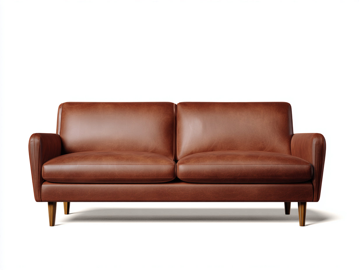 Sofás 2 plazas tapizados 180x84x77 cm - marrón - diseño moderno para salón