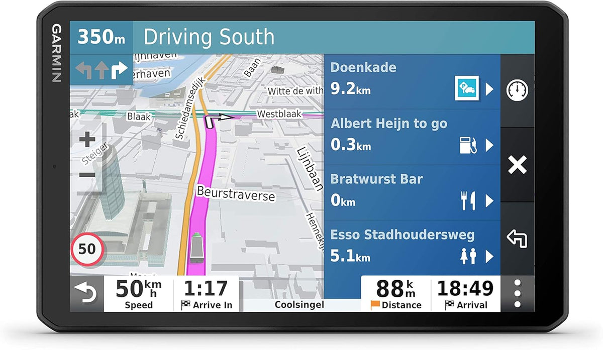 Garmin GPS para camión - Pantalla táctil de 8 pulgadas y resolución 800 x 480 - Mapas de Europa con WiFi y USB - Montaje en tablero y batería de hasta 2 horas