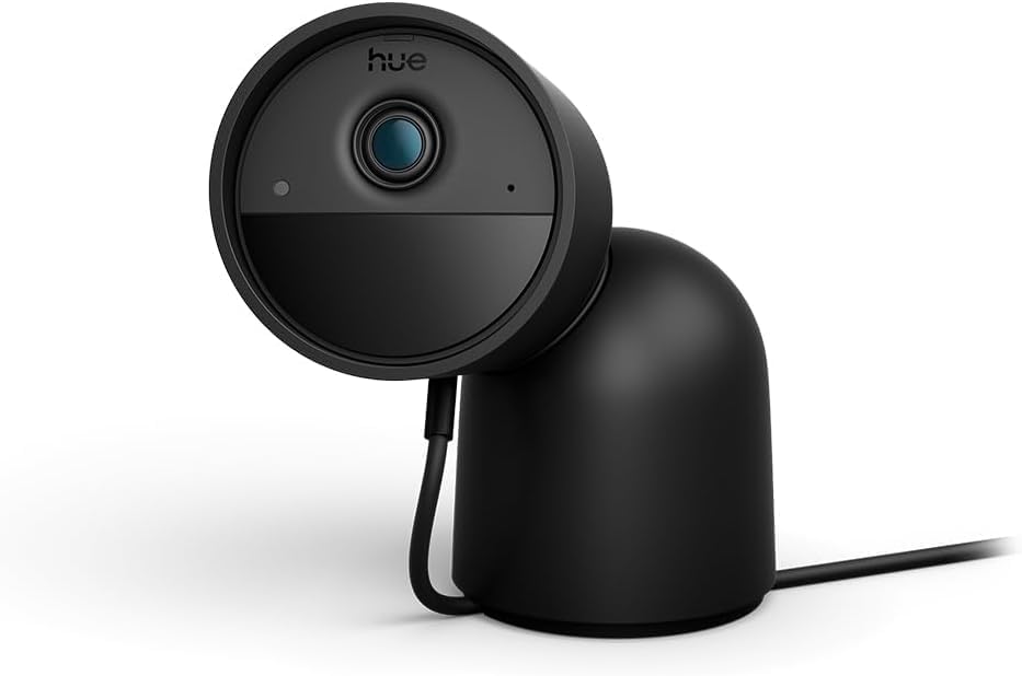 Philips Hue Secure cámara de escritorio - Vídeo 2K con audio bidireccional - Notificaciones e integración con luces Hue - Diseño compacto para control desde Android e iOS
