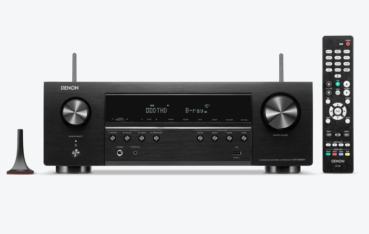 Denon AVR S660H - Receptor AV 5.2 canales de 135 W con HDMI 8K - Dolby TrueHD DTS HD Master Audio y HEOS Multiroom - Bluetooth Alexa y 6 entradas HDMI para cine en casa