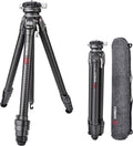 COMAN Zero Y - Trípode de fibra de carbono y aluminio con rótula panorámica - Altura máxima de 158 cm y carga de 18 kg - Arca Swiss giro 360 grados para cámara móvil y videocámara