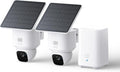eufy Security SoloCam E30 - Kit de 2 cámaras solares WiFi exteriores 2K con HomeBase 2 - Panorámica de 360 grados y seguimiento por IA - Montaje mural para vigilancia exterior