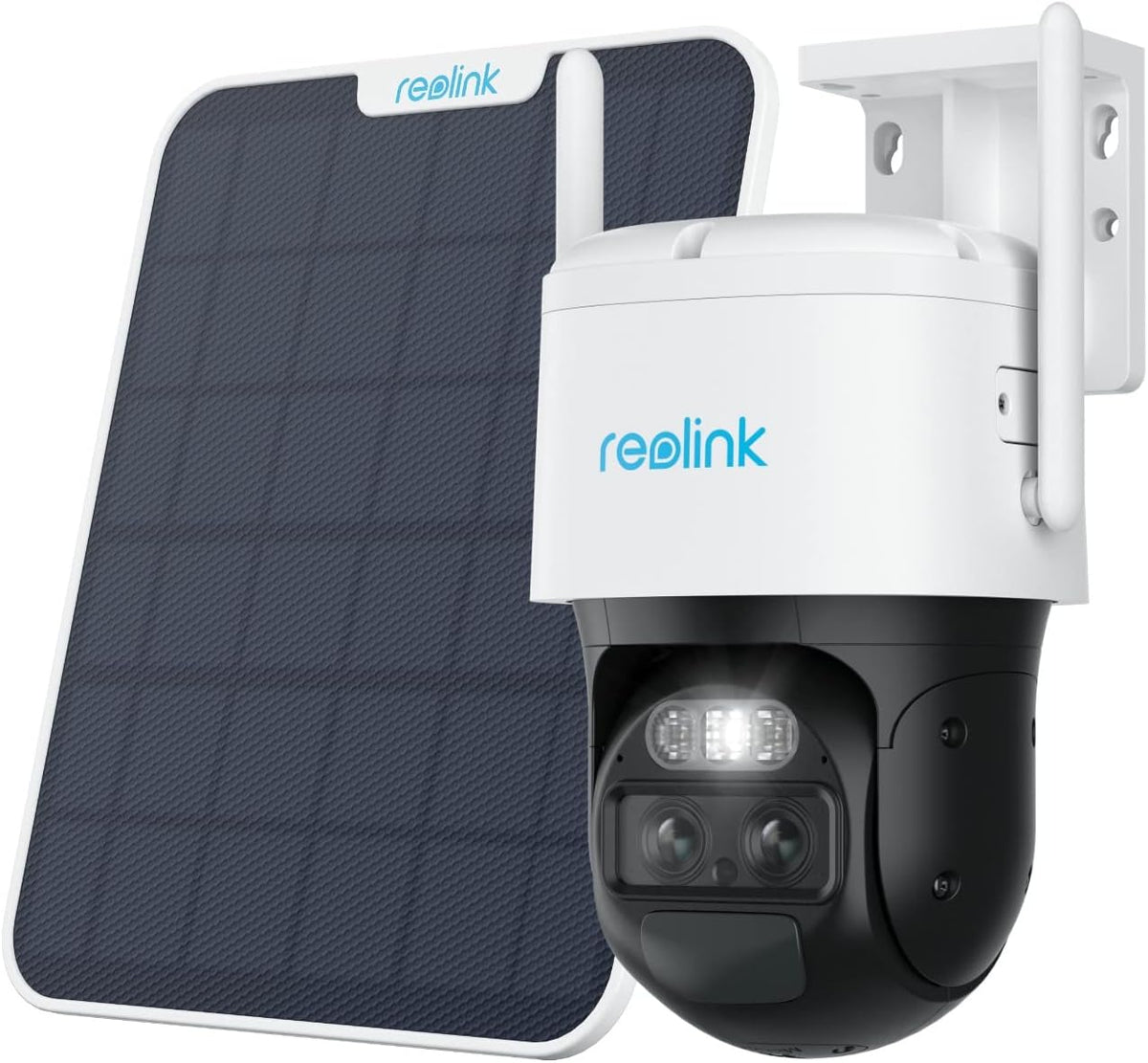 Reolink TrackMix cámara solar PTZ - Doble lente de 4 MP y giro de 360 grados - Seguimiento automático y visión nocturna en color - IP66 WiFi y compatibilidad con Alexa