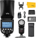 Godox V1 C - Flash de cabezal redondo 76 Ws para Canon - Batería 2600 mAh y sistema inalámbrico Godox X 2,4 GHz - Para Canon 6D 7D 50D 60D 1DX y serie 5D Mark
