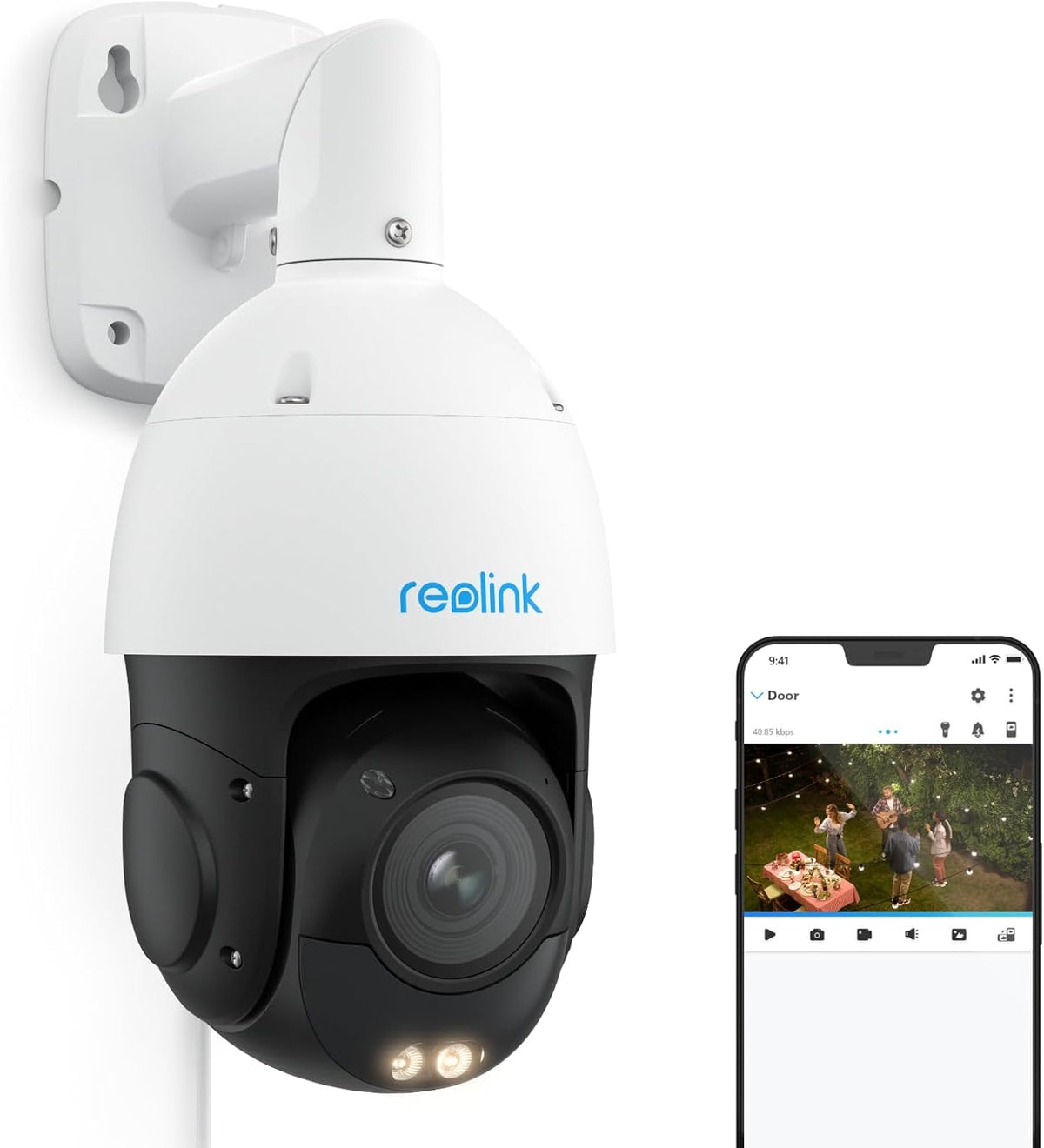 Reolink RLC 823S1 - Cámara PTZ PoE exterior 4K con zoom óptico 5 aumentos - Giro 360 grados e inclinación 90 grados - Seguimiento automático detección IA y audio bidireccional