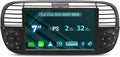 Radio Android para Fiat 500 2007 a 2015 - Pantalla de 7 pulgadas con 2 GB RAM y 32 GB - CarPlay Android Auto inalámbricos y GPS - Bluetooth WiFi FM RDS DSP y SWC