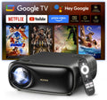 NexiGo PJ40 Pro proyector inteligente - Full HD 1080p compatible con contenido 4K - Brillo de 800 lúmenes ANSI y mejora de imagen con IA - Google TV WiFi HDMI USB y corrección automática