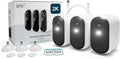 Arlo Essential 2 XL - Kit de 3 cámaras WiFi 2K para interior y exterior - Batería de hasta 24 meses y sensor de movimiento - Visión nocturna audio bidireccional Alexa y Google