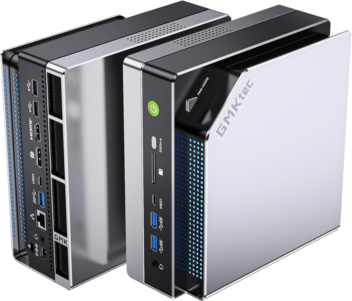 GMKtec EVO X2 Mini PC AI Ryzen AI MAX 395 - 128 GB LPDDR5X y SSD PCIe 4.0 de 2 TB - Radeon 8090S con cuatro pantallas 8K - WiFi 7 USB4 y lector SD 4.0