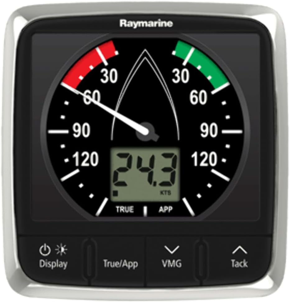Raymarine i60 display de viento analógico - Instrumento para indicar la dirección del viento - Plástico negro y diseño ligero - Conectividad SeaTalk y alimentación DC