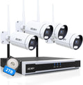 REIGY 8 MP - Kit de 4 cámaras 4K 2160P con NVR de 16 canales - Disco duro de 2 TB y protección IP66 - Visión nocturna audio bidireccional y detección de movimiento