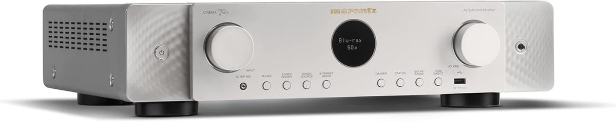 Marantz Cinema 70s receptor AV - Sonido envolvente 7,2 con Dolby Atmos - 7 puertos HDMI - Acabado plata y oro con dimensiones 52 x 50 x 23 cm