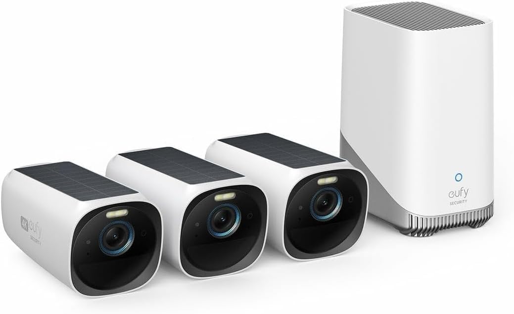 eufy Security S330 eufyCam 3 cámara solar - Resolución 4K para vigilancia exterior - Visión nocturna y reconocimiento facial - WiFi sin tarifa mensual y control con Alexa