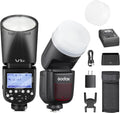 Godox V1C flash Speedlite para Canon - Cabeza redonda de 76 W y HSS 1 a 8000 s - E TTL II con número guía 42 - Sistema X inalámbrico 2,4 GHz y batería de 2600 mAh