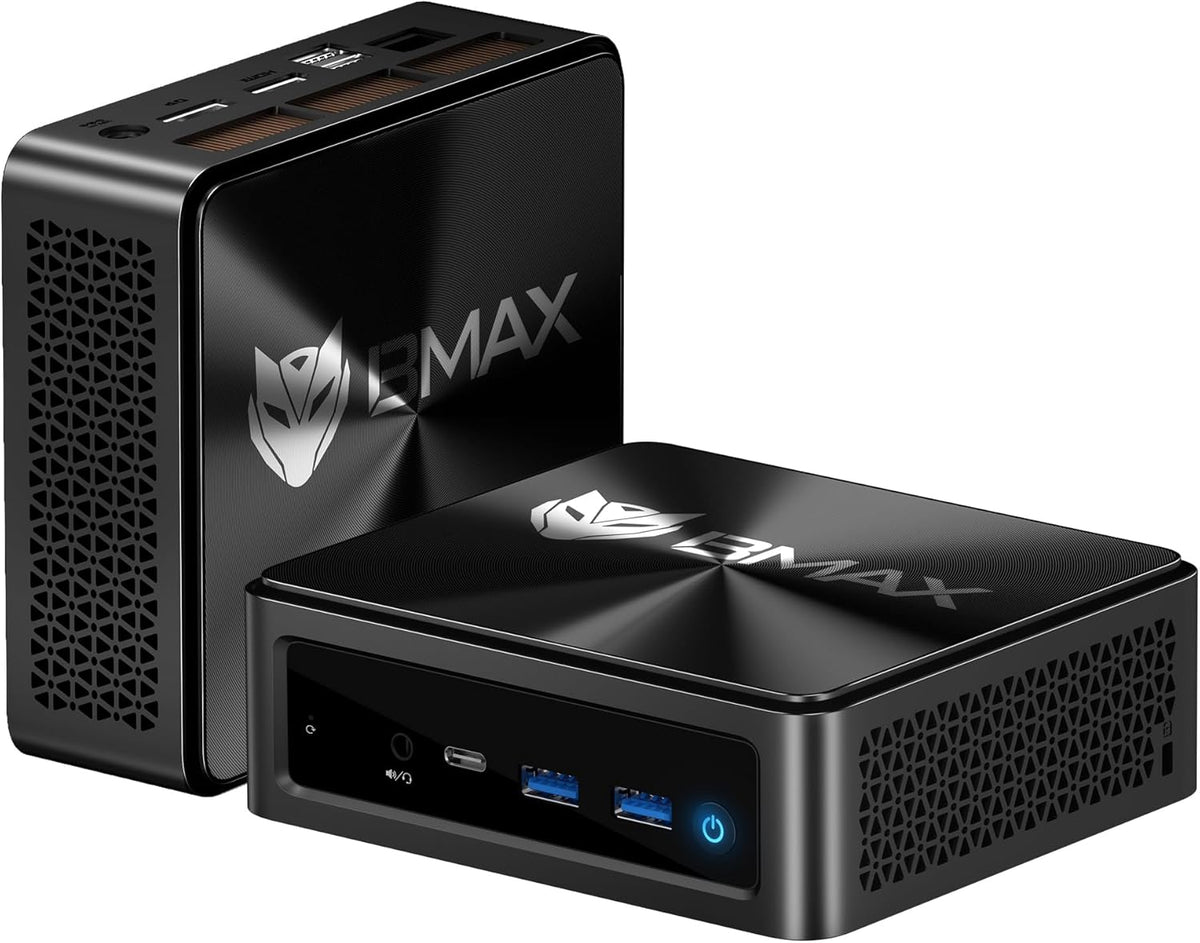 BMAX B5A Pro - Mini PC AMD Ryzen 7 5825U con 16 GB DDR4 y SSD NVMe de 512 GB - HDMI Tipo C y DisplayPort - WiFi 6 para oficina multimedia y uso diario