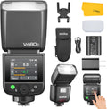 Godox V480 F - Flash TTL GN50 para cámaras Fujifilm - HSS 1 a 8000 s y pantalla táctil - Batería 2200 mAh sistema RF y hasta 650 destellos con reciclaje de 1,7 s