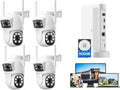 Camcamp SC48 kit de vigilancia WiFi 2K - Cámaras de 4 MP con doble lente y WiFi 2,4 y 5 GHz - NVR de 10 canales con 500 GB - Audio bidireccional y visión nocturna en color