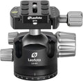 Leofoto LH 40 cabezal de bola - Rótula para cámara de gran capacidad - Placa de liberación rápida QP 70 - Diseño compacto gris para ajuste rápido del encuadre