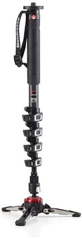 Manfrotto MVMXPROC5 monopié de vídeo - Fibra de carbono de 5 secciones y altura de 188 cm - Base fluida para movimientos controlados - Carga máxima de 5 kg