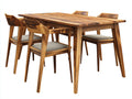Conjuntos de comedor de jardín madera y tela 140x80x75 cm - roble-gris - diseño moderno para exterior