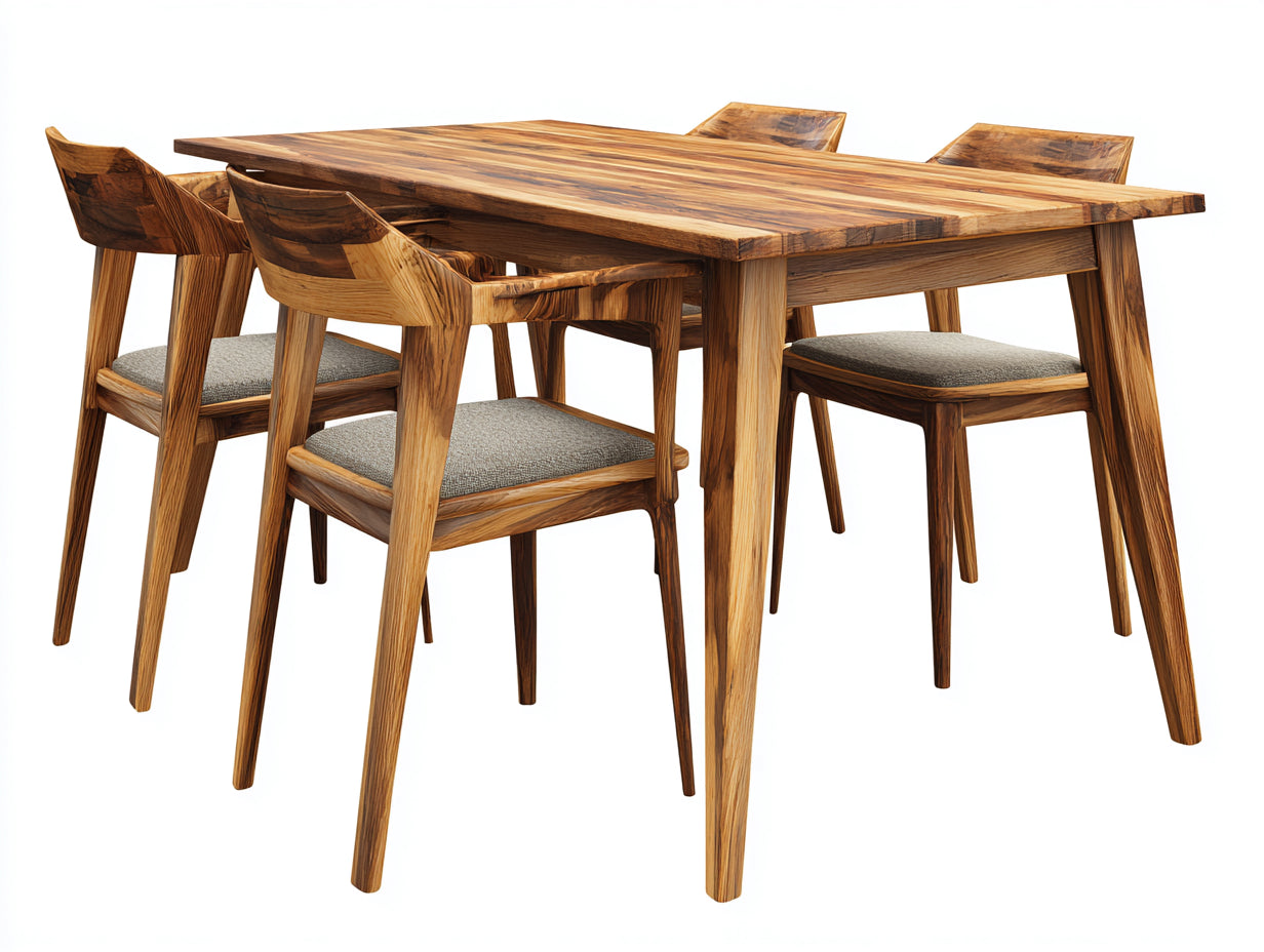 Conjuntos de comedor de jardín madera y tela 140x80x75 cm - roble-gris - diseño moderno para exterior