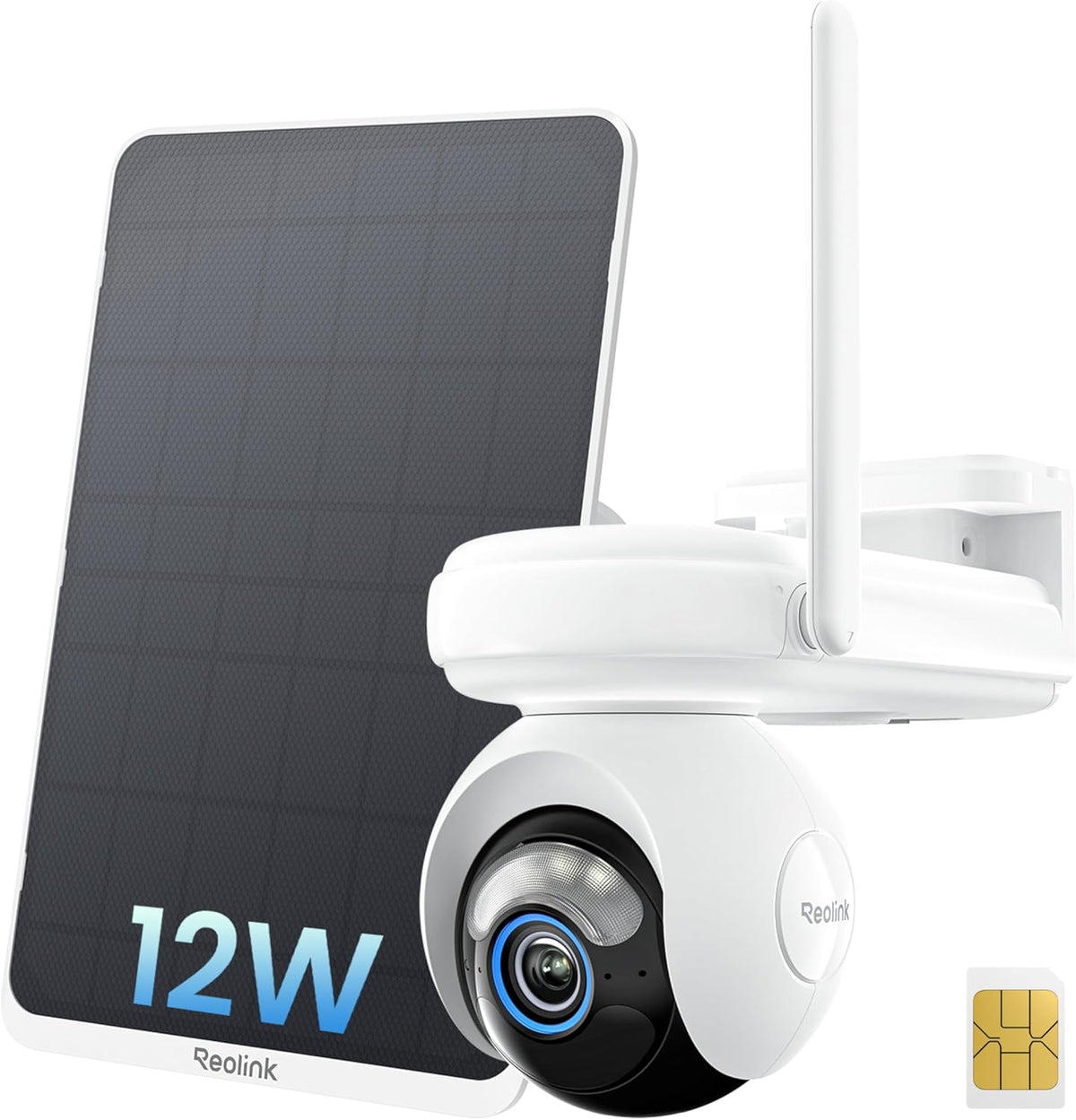 Reolink Altas Go PT cámara solar 4G - Sensor de 4 MP ColorX F1.0 y giro 360 grados - Batería de 20000 mAh con panel solar de 12 W - Seguimiento automático y grabación continua