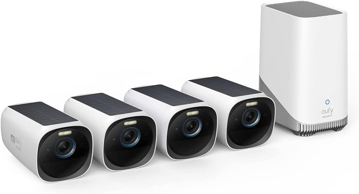eufy Security S330 eufyCam 3 cámara solar - Resolución 4K para vigilancia exterior - Visión nocturna y enfoque para supervisión detallada - WiFi energía solar y sin tarifa mensual
