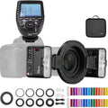 Godox MF12 K2 - Kit de flash macro TTL de 12 W con disparador Xpro C para Canon - Sistema inalámbrico 2,4 GHz y modo TTL manual - Batería de litio integrada para primeros planos