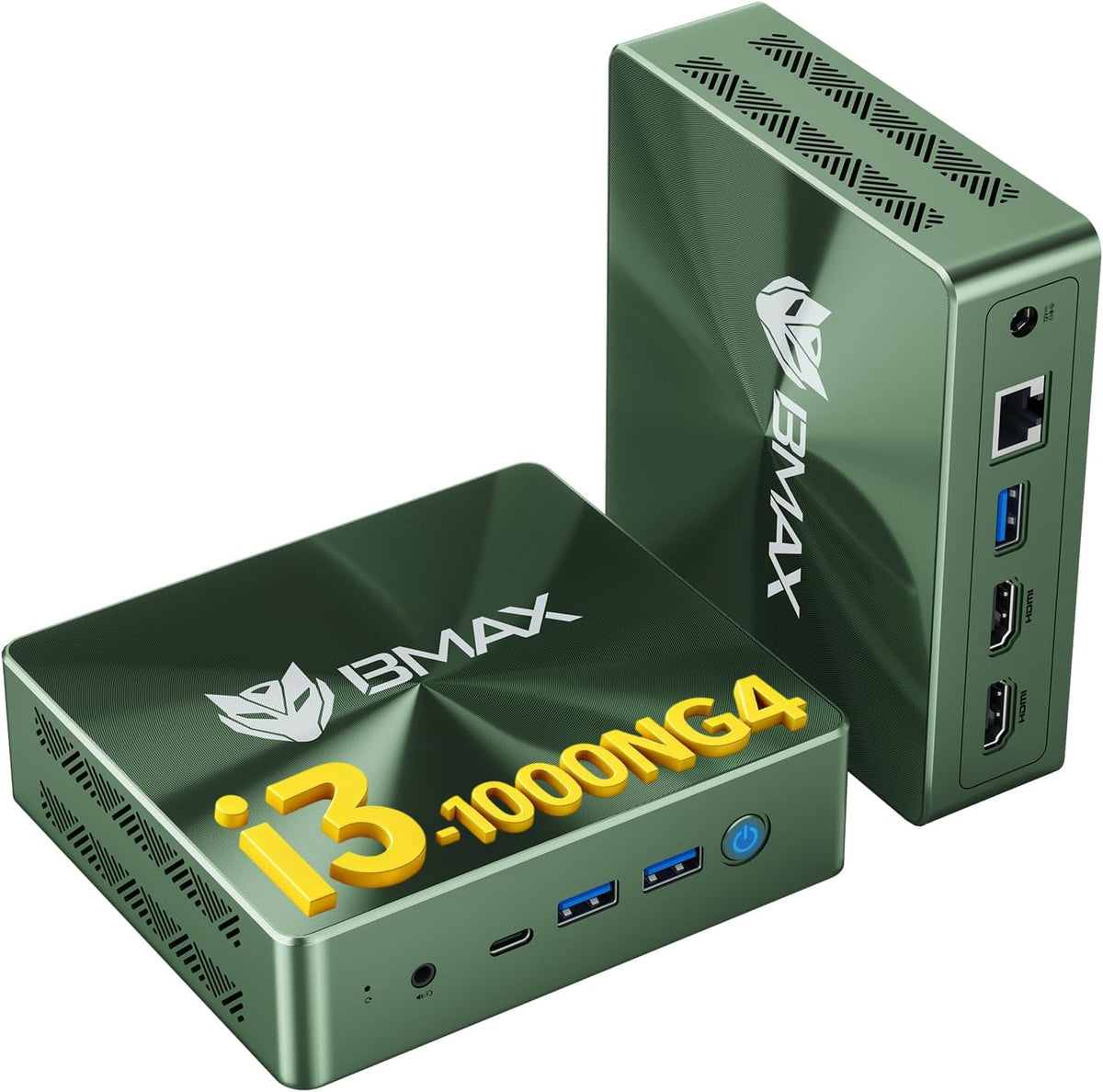 BMAX B6 Plus - Mini PC Intel Core i3 1000G4 con 12 GB LPDDR4 y SSD NVMe de 512 GB - Triple pantalla 4K con doble HDMI y Tipo C - WiFi Bluetooth para oficina y estudios