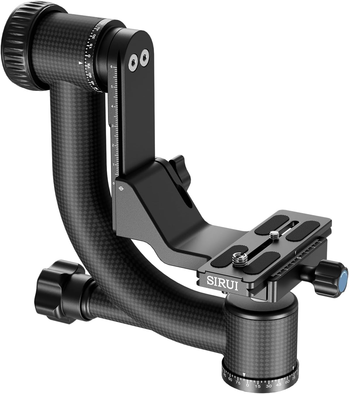 SIRUI PH 20 cabezal gimbal profesional - Fibra de carbono con giro panorámico de 360 grados - Placa rápida Arca Swiss - Carga máxima de 20 kg para trípode y monopié