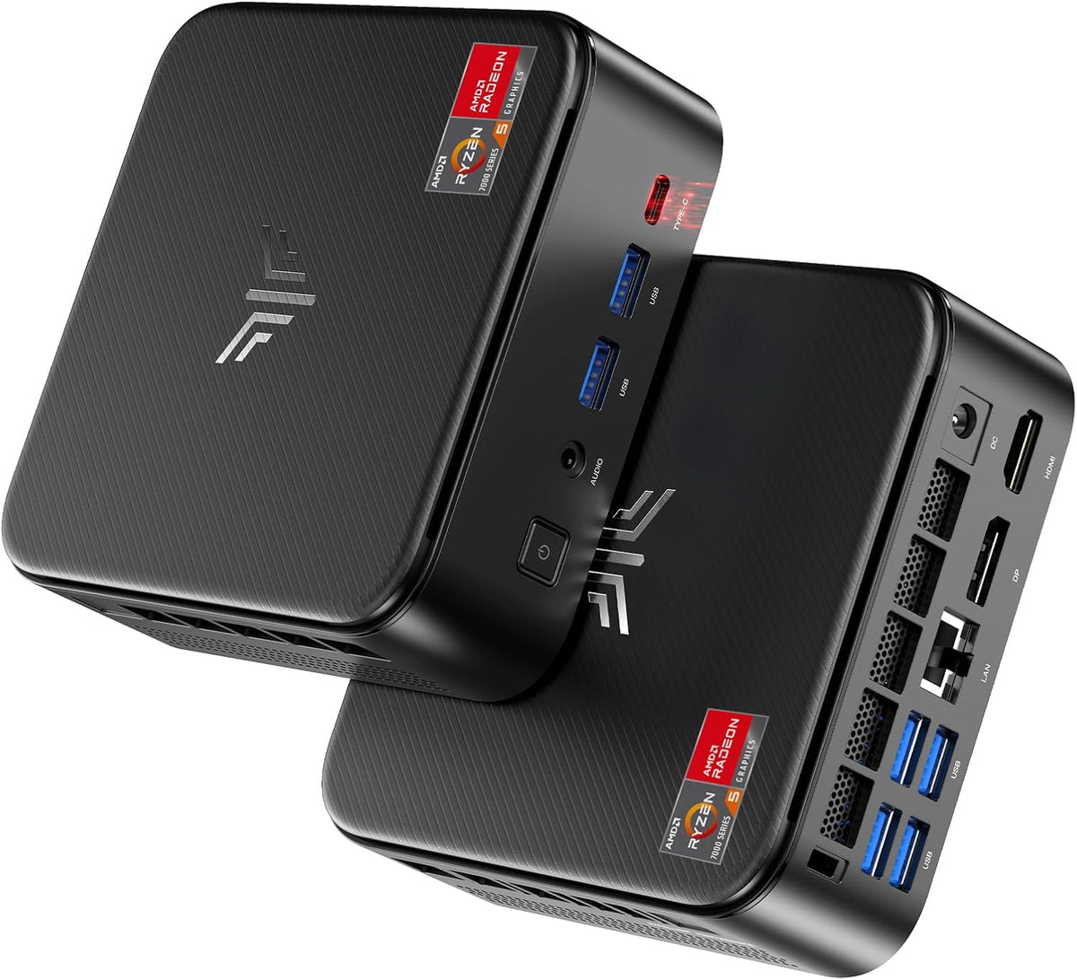 NiPoGi E3B Mini PC Ryzen 5 7430U - 16 GB RAM y SSD de 512 GB - Radeon con triple pantalla 4K - Windows 11 Pro WiFi 6 Bluetooth 5.2 y Ethernet 1000 Mbps